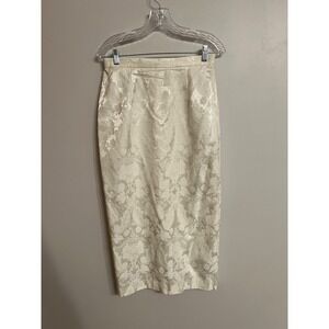 Scott McClintock Victorian Damask Ivory midi Skirt bridal wedding shower 12